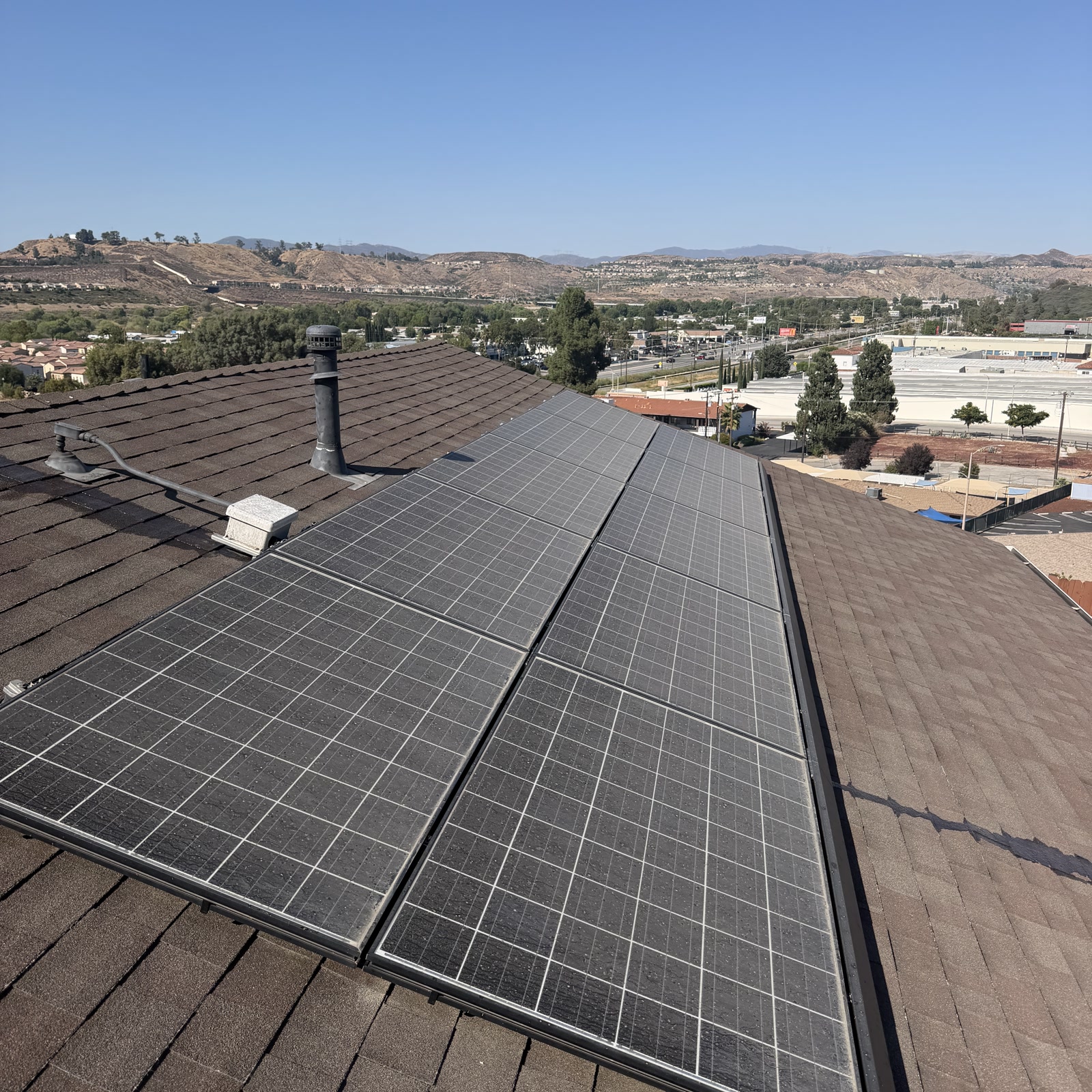 A dusty solar panel losing output