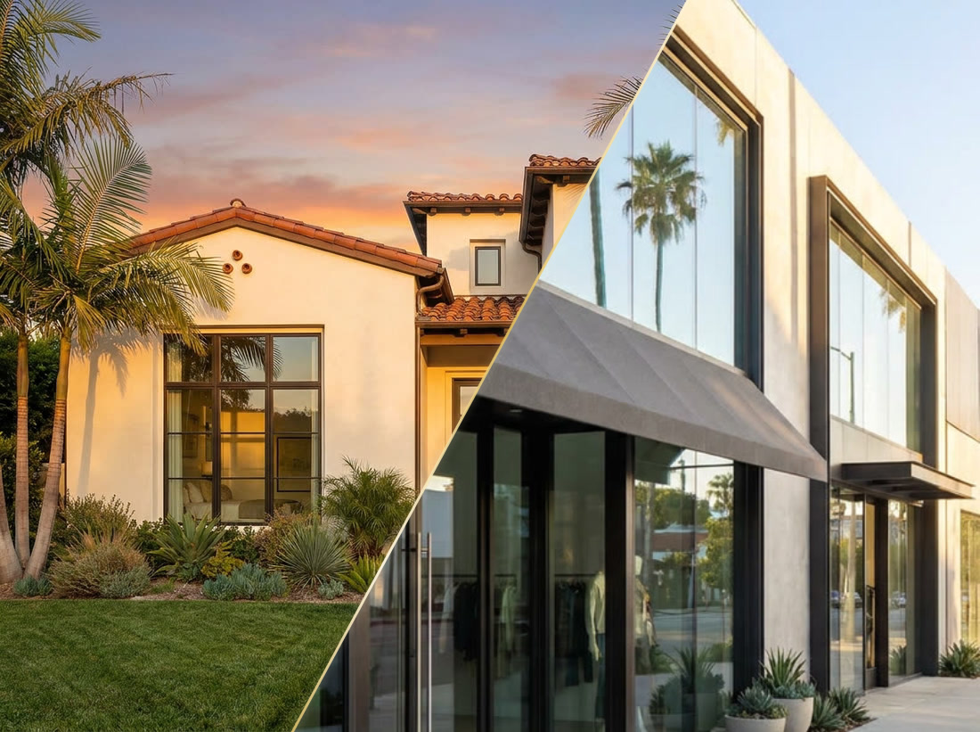A Valley home beside a Ventura Boulevard storefront — we clean both